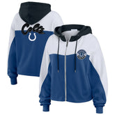 Indianapolis Colts WEAR by Erin Andrews Women's Plus Size Color Block Full-Zip Hoodie - Royal discount