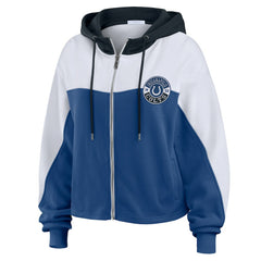 Indianapolis Colts WEAR by Erin Andrews Women's Plus Size Color Block Full-Zip Hoodie - Royal discount