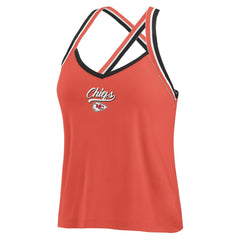 Kansas City Chiefs WEAR by Erin Andrews Women's Cross Strap Tri-Blend Tank Top - Red outlet