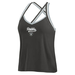Las Vegas Raiders WEAR by Erin Andrews Women's Cross Strap Tri-Blend Tank Top - Black sale
