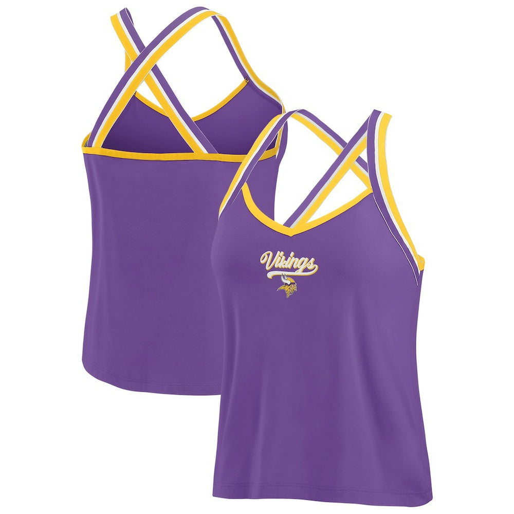 Minnesota Vikings WEAR by Erin Andrews Women's Cross Strap Tri-Blend Tank Top - Purple sale
