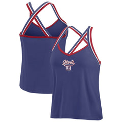 New York Giants WEAR by Erin Andrews Women's Cross Strap Tri-Blend Tank Top - Royal cheap