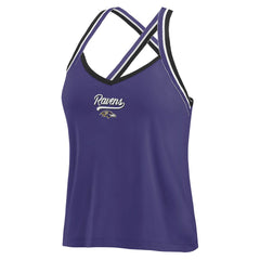 Baltimore Ravens WEAR by Erin Andrews Women's Cross Strap Tri-Blend Tank Top - Purple cheap