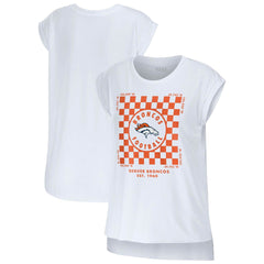 Denver Broncos WEAR by Erin Andrews Women's Checker Muscle Tank Top - White discount