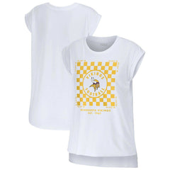 Minnesota Vikings WEAR by Erin Andrews Women's Checker Muscle Tank Top - White outlet