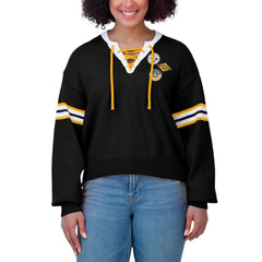 Pittsburgh Steelers WEAR by Erin Andrews Women's Lace-Up Sweater - Black online