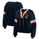 Chicago Bears WEAR by Erin Andrews Women's Lace-Up Sweater - Navy cheap