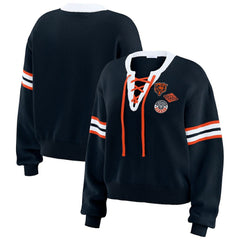 Chicago Bears WEAR by Erin Andrews Women's Lace-Up Sweater - Navy cheap