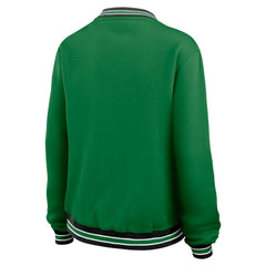 New York Jets WEAR by Erin Andrews Women's Oversized Long Sleeve V-Neck Sweatshirt - Green for sale