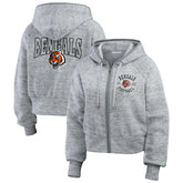 Cincinnati Bengals WEAR by Erin Andrews Women's Speckled Fleece Cropped Full-Zip Hoodie - Heather Gray online
