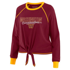 Washington Commanders WEAR by Erin Andrews Women's Tie-Front Long Sleeve T-Shirt - Burgundy cheap