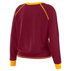 Washington Commanders WEAR by Erin Andrews Women's Tie-Front Long Sleeve T-Shirt - Burgundy cheap