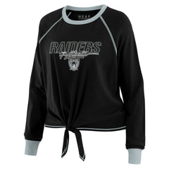 Las Vegas Raiders WEAR by Erin Andrews Women's Tie-Front Long Sleeve T-Shirt - Black online