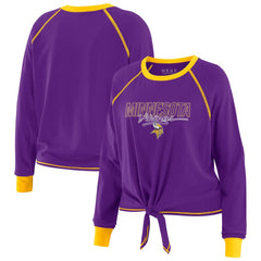 Minnesota Vikings WEAR by Erin Andrews Women's Tie-Front Long Sleeve T-Shirt - Purple sale