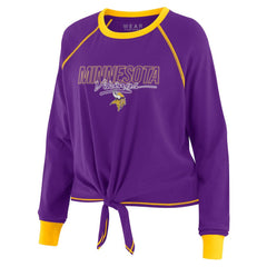 Minnesota Vikings WEAR by Erin Andrews Women's Tie-Front Long Sleeve T-Shirt - Purple sale