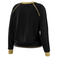 New Orleans Saints WEAR by Erin Andrews Women's Tie-Front Long Sleeve T-Shirt - Black on sale