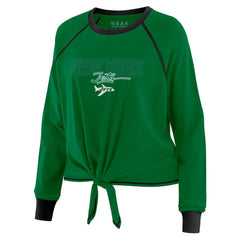 New York Jets WEAR by Erin Andrews Women's Tie-Front Long Sleeve T-Shirt - Green on sale