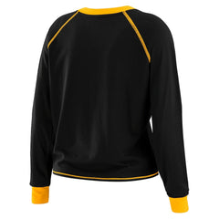 Pittsburgh Steelers WEAR by Erin Andrews Women's Tie-Front Long Sleeve T-Shirt - Black sale