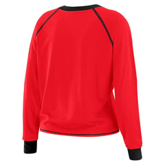 San Francisco 49ers WEAR by Erin Andrews Women's Tie-Front Long Sleeve T-Shirt - Scarlet for sale