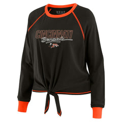 Cincinnati Bengals WEAR by Erin Andrews Women's Tie-Front Long Sleeve T-Shirt - Black online