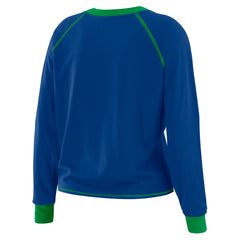 Seattle Seahawks WEAR by Erin Andrews Women's Tie-Front Long Sleeve T-Shirt - Royal outlet