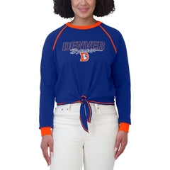Denver Broncos WEAR by Erin Andrews Women's Tie-Front Long Sleeve T-Shirt - Royal outlet
