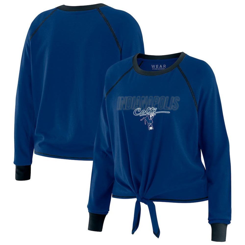 Indianapolis Colts WEAR by Erin Andrews Women's Tie-Front Long Sleeve T-Shirt - Royal outlet