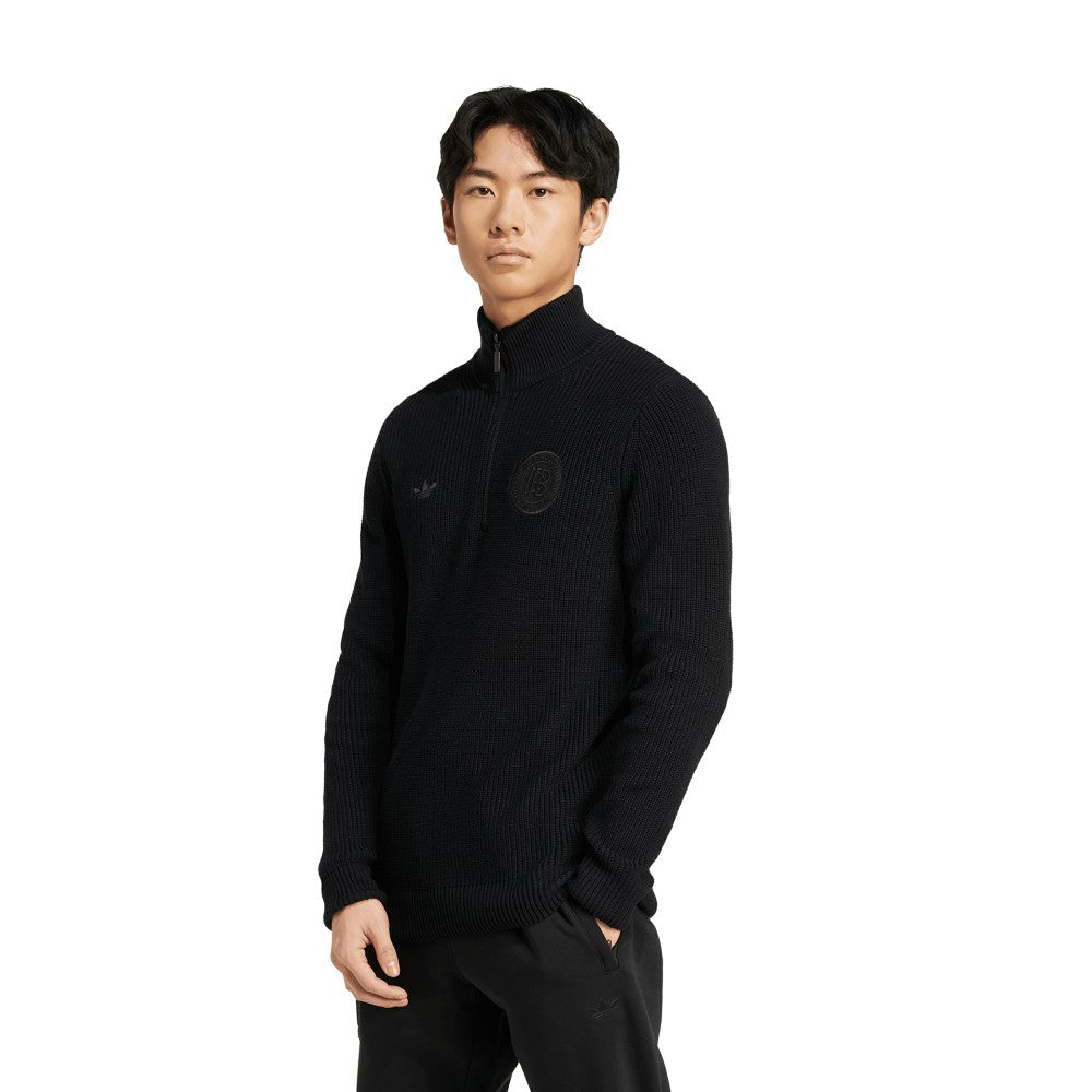 Germany National Team Originals 125th Anniversary Culturewear Half-Zip Rib-Knit Top - Black on sale