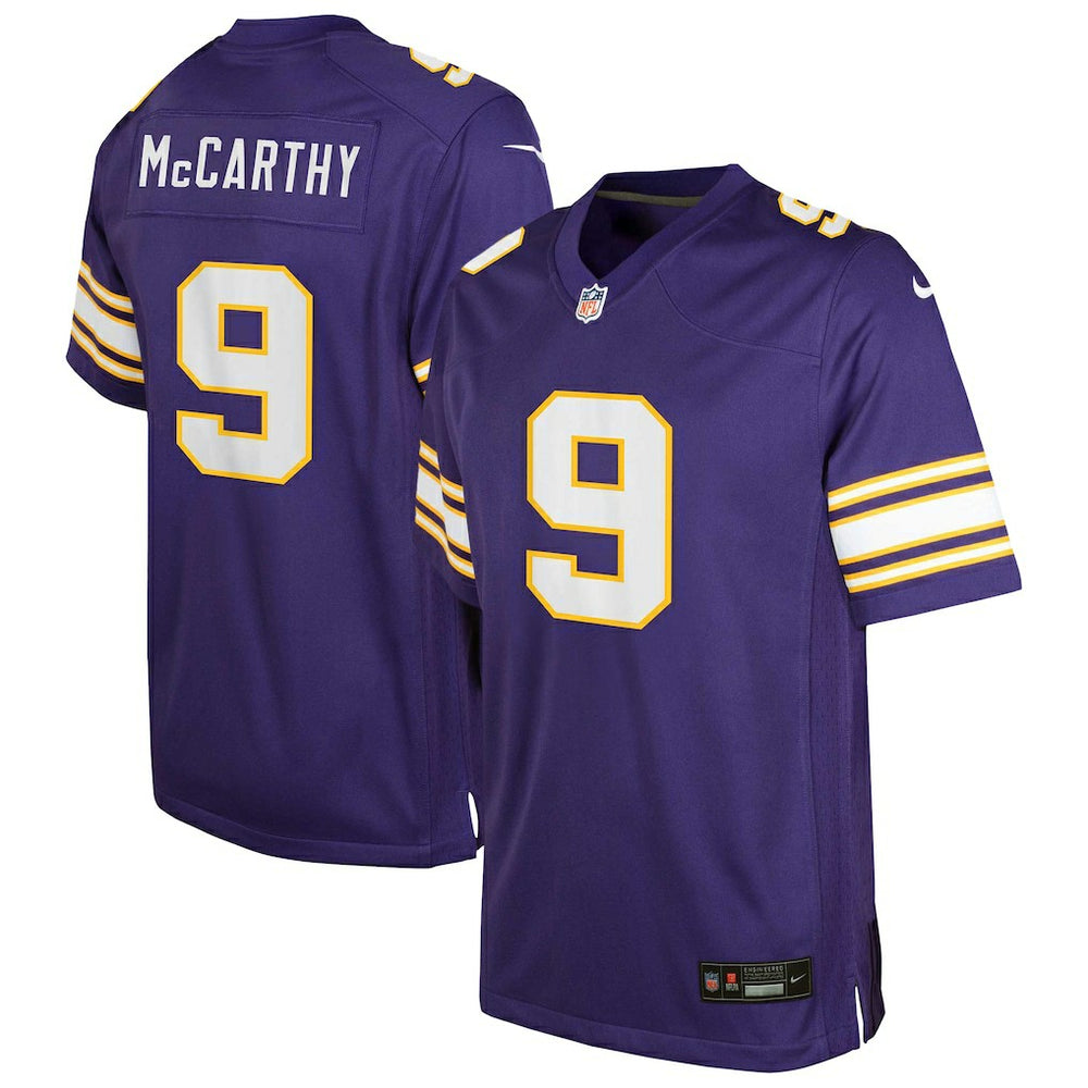 J.J. McCarthy Minnesota Vikings Youth Game Jersey - Purple sale