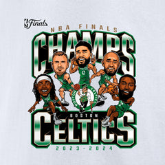 Boston Celtics 2024 NBA Finals Champions Pull Up Jumper Caricature T-Shirt - White shop