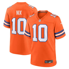 Bo Nix Denver Broncos Mile High Collection 1977 Throwback Player Game Jersey - Orange cheap