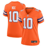 Bo Nix Denver Broncos Women's Mile High Collection 1977 Throwback Player Game Jersey - Orange cheap