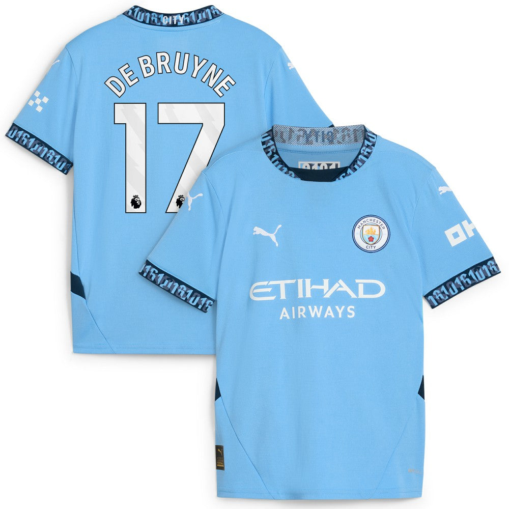 Kevin De Bruyne Manchester City Youth 2024/25 Home Replica Player Jersey - Light Blue cheap