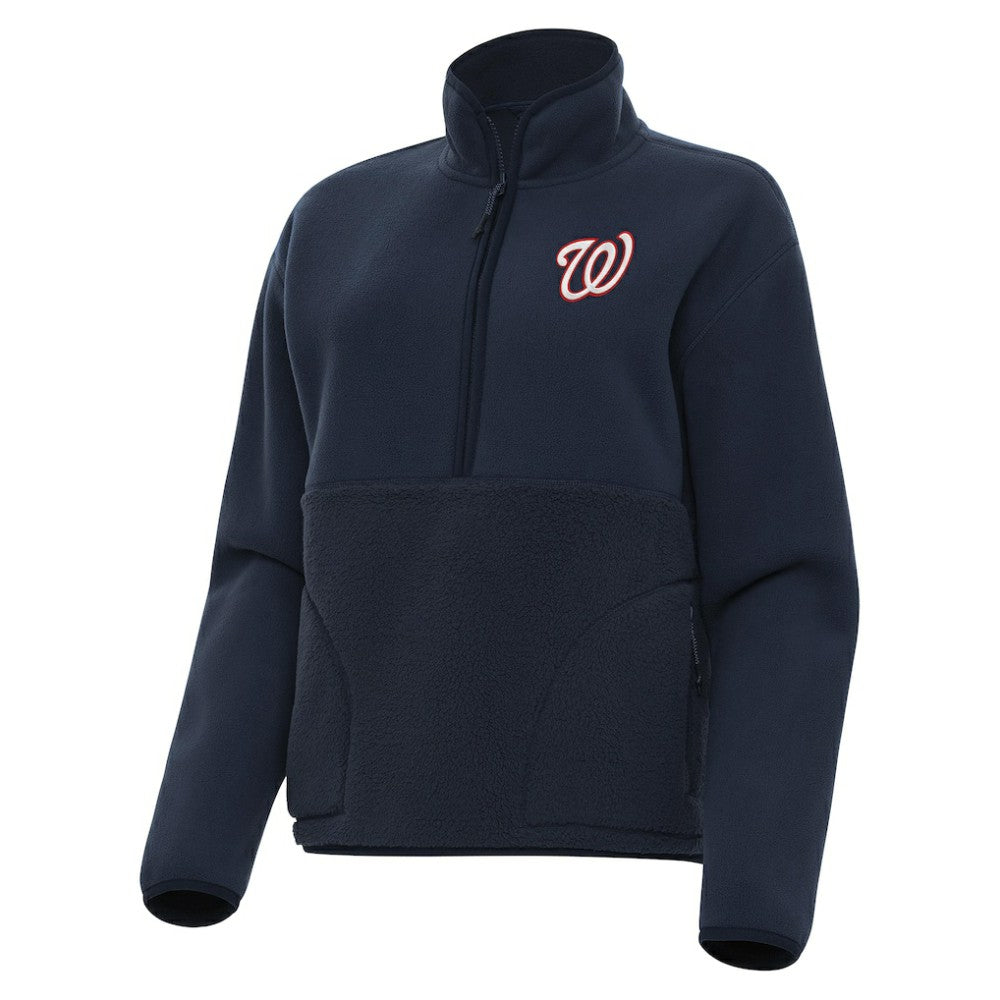 Washington Nationals Antigua Women's Figure Half-Zip Sweatshirt Navy
