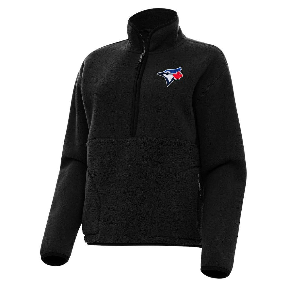 Toronto Blue Jays Antigua Women's Figure Half-Zip Sweatshirt Black