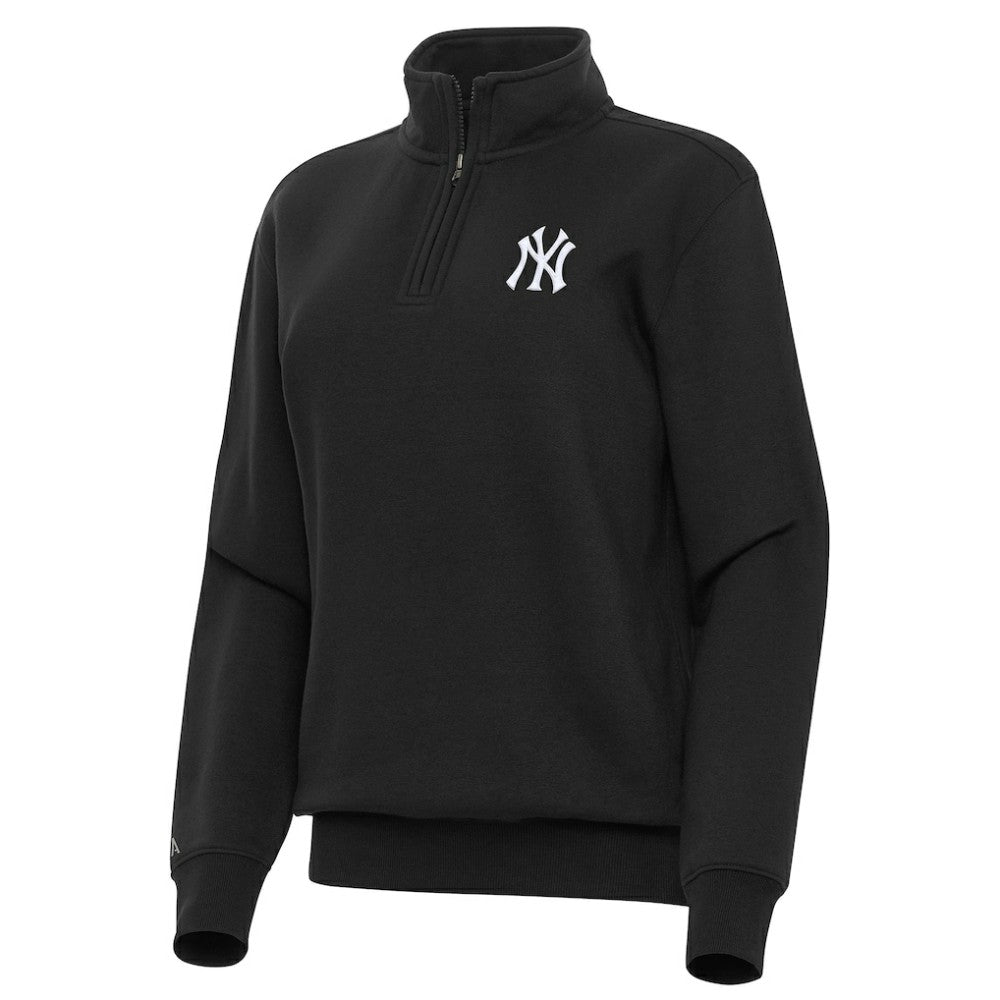 New York Yankees Antigua Women's Victory Quarter-Zip Sweatshirt Black