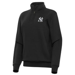 New York Yankees Antigua Women's Victory Quarter-Zip Sweatshirt Black