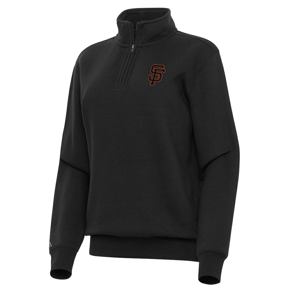 San Francisco Giants Antigua Women's Victory Quarter-Zip Sweatshirt Black