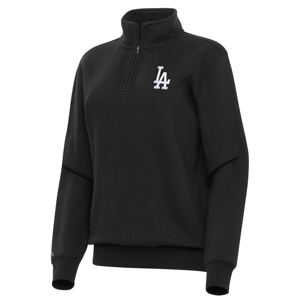 Los Angeles Dodgers Antigua Women's Victory Quarter-Zip Sweatshirt Black