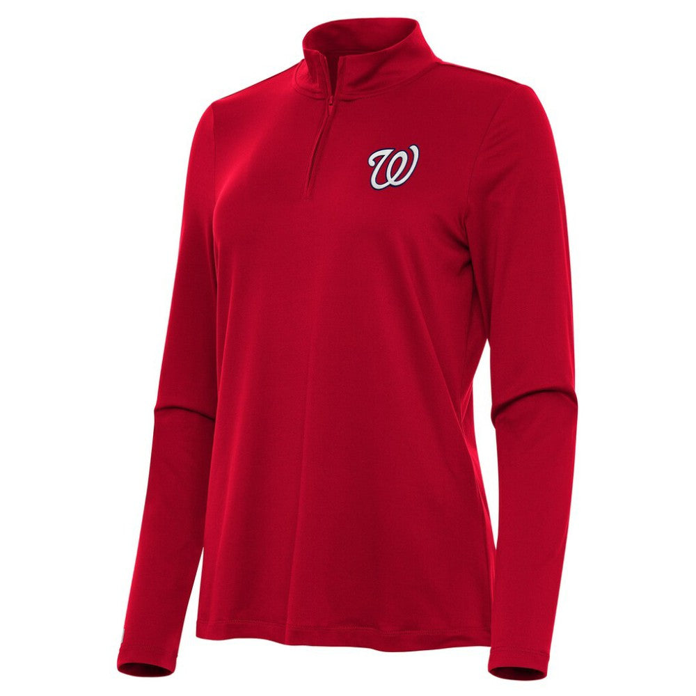 Washington Nationals Antigua Women's Reprocess Quarter-Zip Top - Red