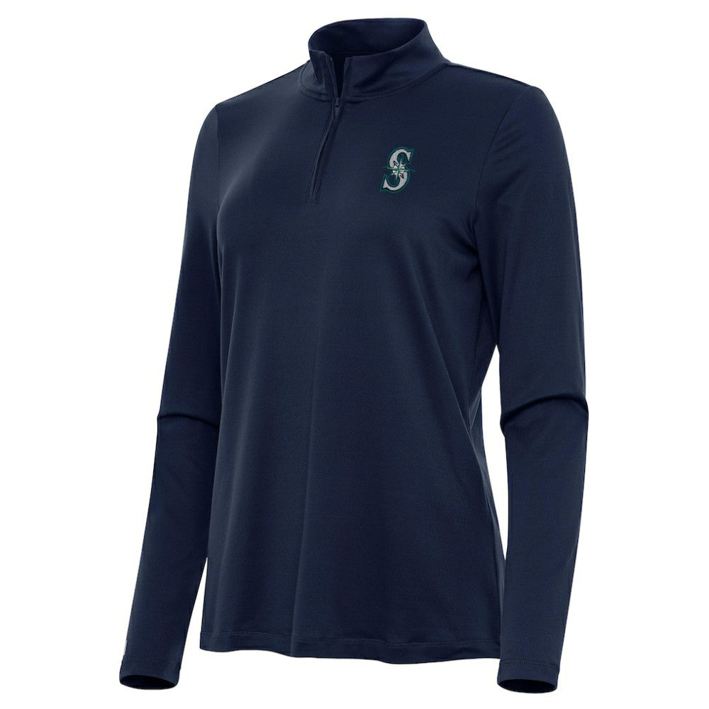 Seattle Mariners Antigua Women's Reprocess Quarter-Zip Top - Navy