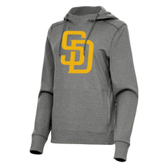 San Diego Padres Antigua Women's Justice Pullover Hoodie Heather Black