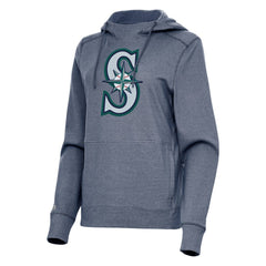 Seattle Mariners Antigua Women's Justice Pullover Hoodie Heather Navy