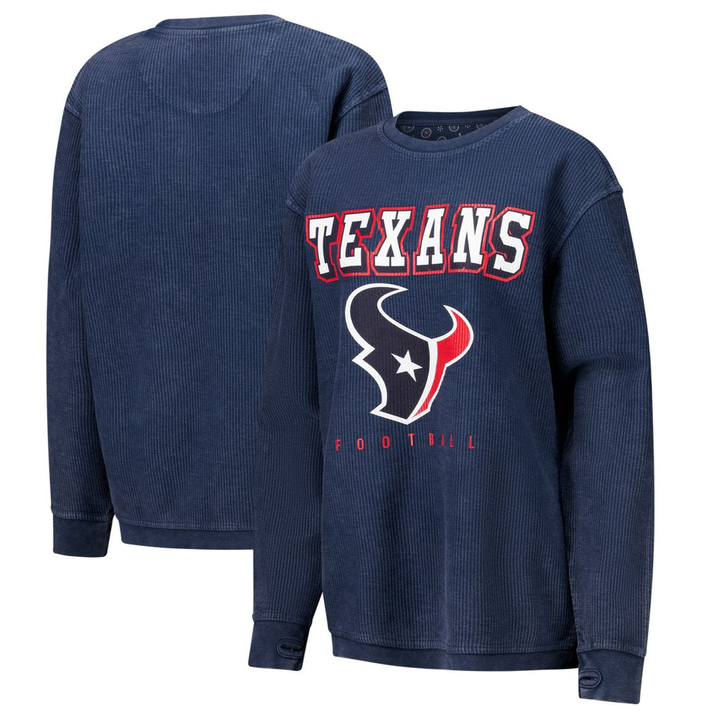 Houston Texans G-III 4Her by Carl Banks Women's Comfy Cord Pullover Sweatshirt - Navy sale