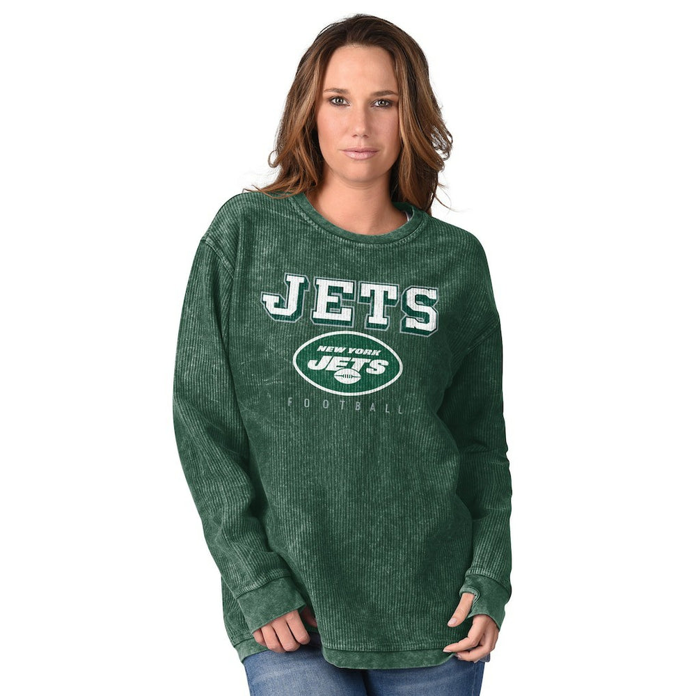 New York Jets G-III 4Her by Carl Banks Women's Comfy Cord Pullover Sweatshirt - Green discount