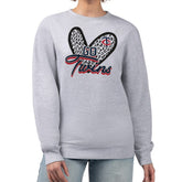Minnesota Twins G-III 4Her by Carl Banks Women's Leopard Heart Pullover Sweatshirt Heather Gray