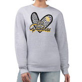 San Diego Padres G-III 4Her by Carl Banks Women's Leopard Heart Pullover Sweatshirt Heather Gray