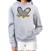 San Diego Padres G-III 4Her by Carl Banks Women's Leopard Heart Pullover Hoodie Heather Gray