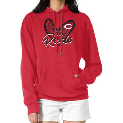 Cincinnati Reds G-III 4Her by Carl Banks Women's Leopard Heart Pullover Hoodie Red