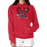 Minnesota Twins G-III 4Her by Carl Banks Women's Leopard Heart Pullover Hoodie Red